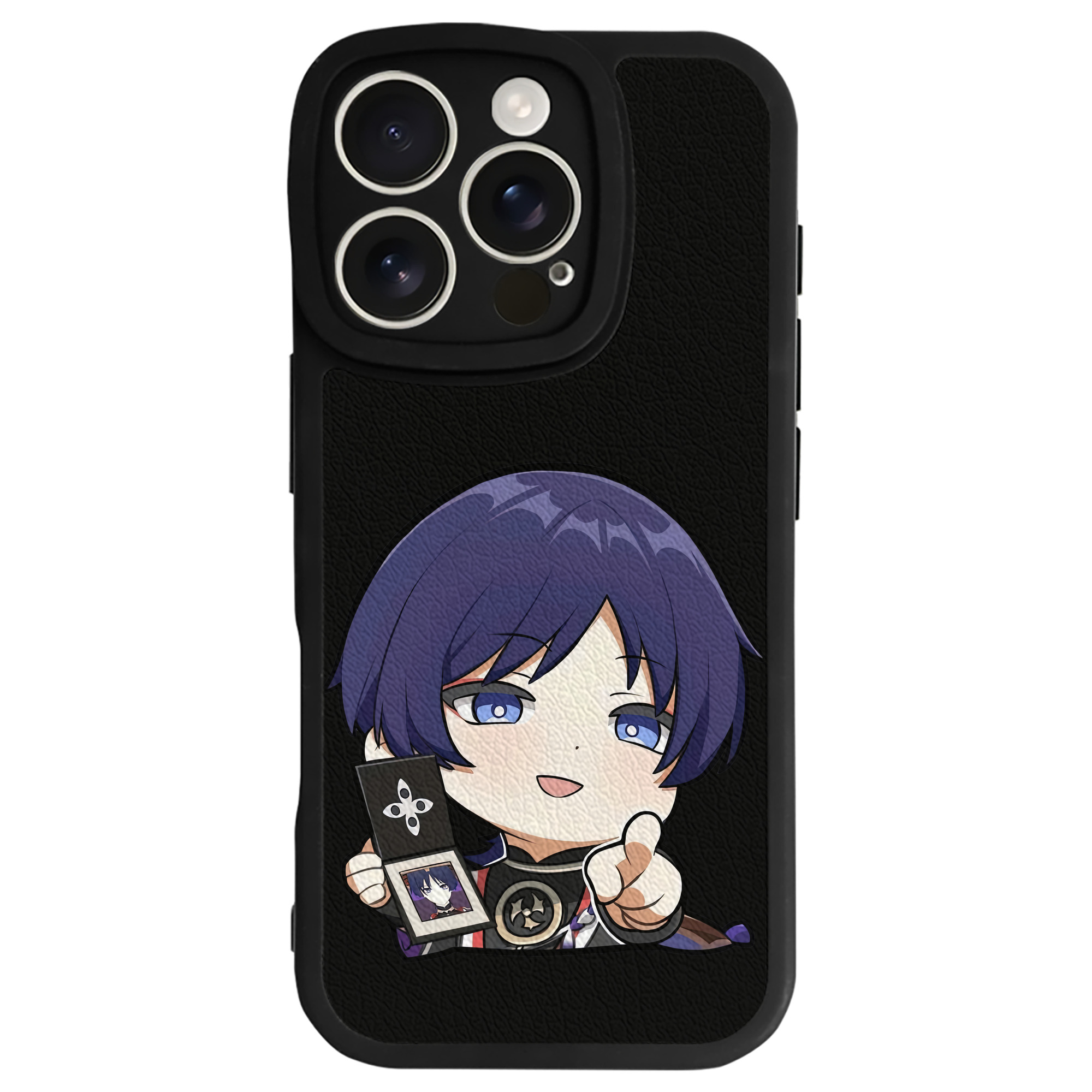 げんし神 さんペい genshin Sanpei 【iPhone 16シリーズ対応】シリコンスマホケース（レザー調） 材質：シリコン